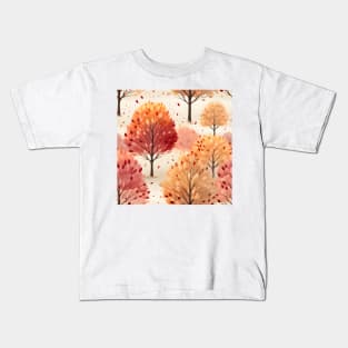 Autumn Leaves Pattern 18 Kids T-Shirt